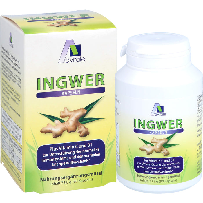 Avitale Ingwer Plus Vitamin C und B1 Kapseln, 90 St. Kapseln