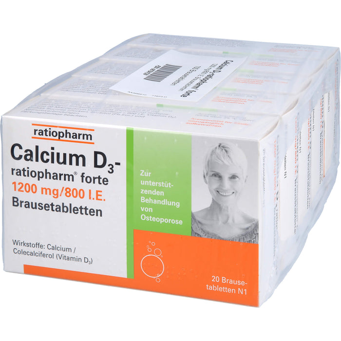 Calcium D3-ratiopharm forte, 1200mg/800 I.E. Brausetabletten, 100 St BTA