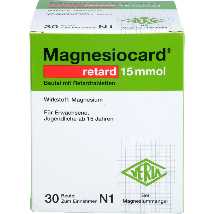 Magnesiocard retard 15 mmol Beutel mit Retardtabletten bei Magnesiummangel, 30 pc Sachets