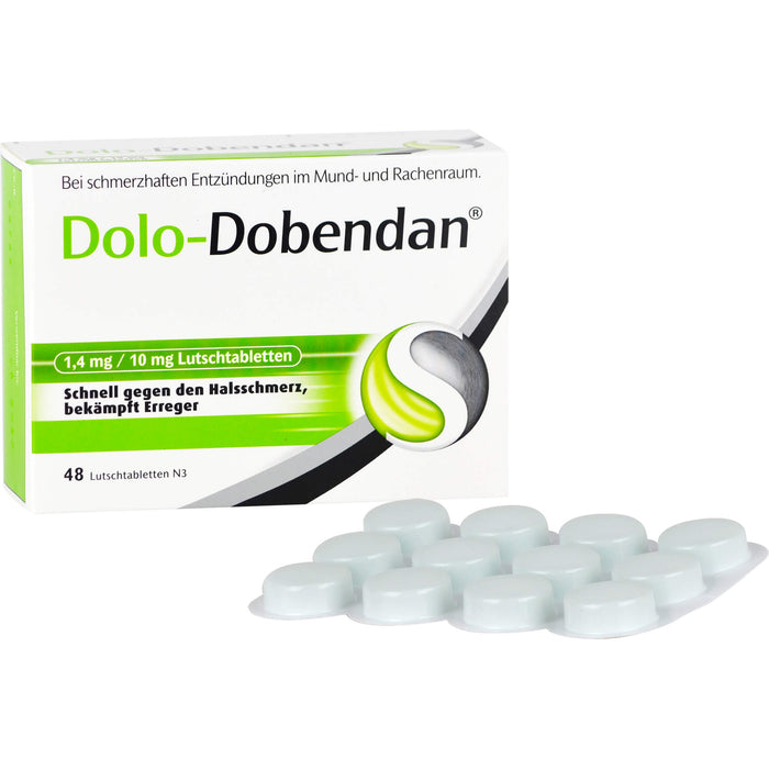 DOLO-DOBENDAN Lutschtabletten bei starken Halsschmerzen mit betäubender Wirkung, 48 pc Tablettes