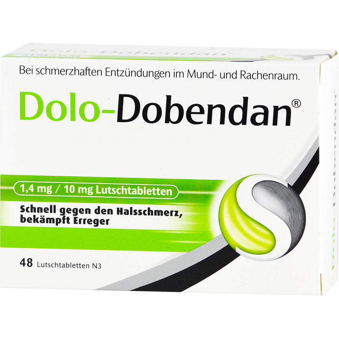 DOLO-DOBENDAN Lutschtabletten bei starken Halsschmerzen mit betäubender Wirkung, 48 pcs. Tablets