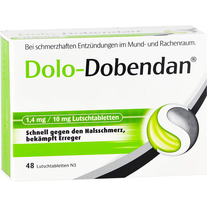 DOLO-DOBENDAN Lutschtabletten bei starken Halsschmerzen mit betäubender Wirkung, 48 pc Tablettes