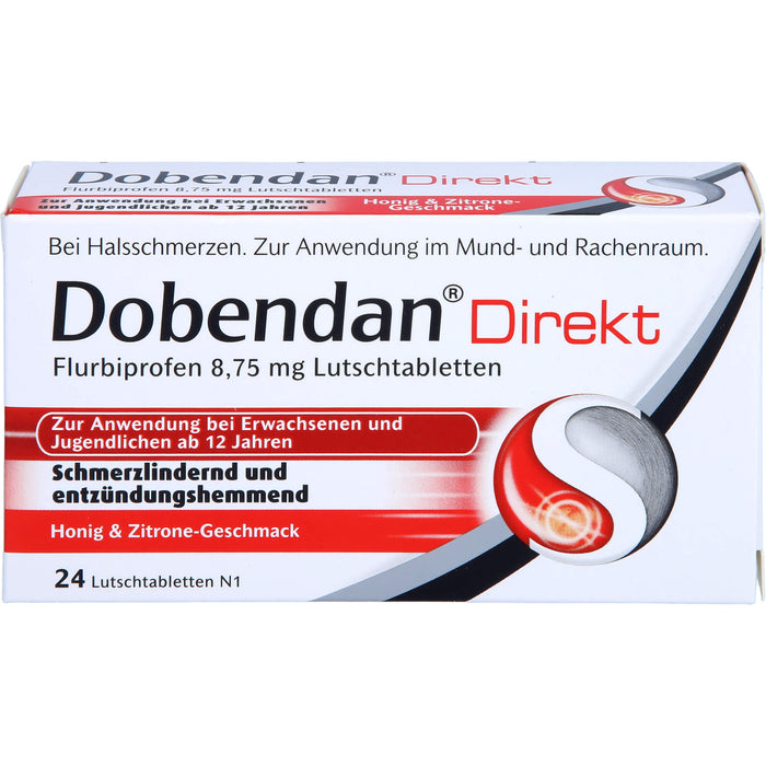 DOBENDAN Direkt Lutschtabletten bei starken Halsschmerzen & Schluckbeschwerden, 24 pcs. Tablets