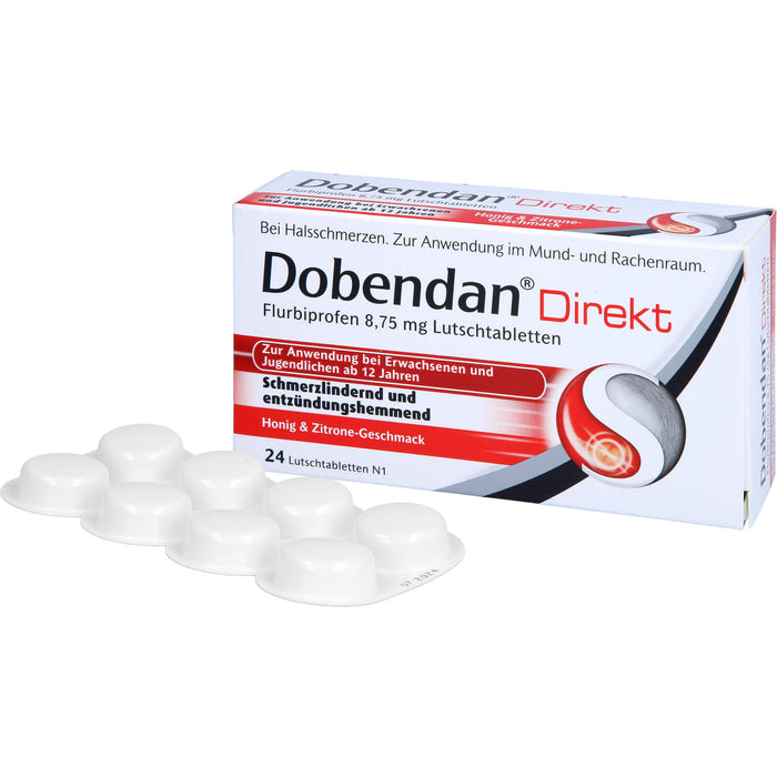 DOBENDAN Direkt Lutschtabletten bei starken Halsschmerzen & Schluckbeschwerden, 24 pcs. Tablets