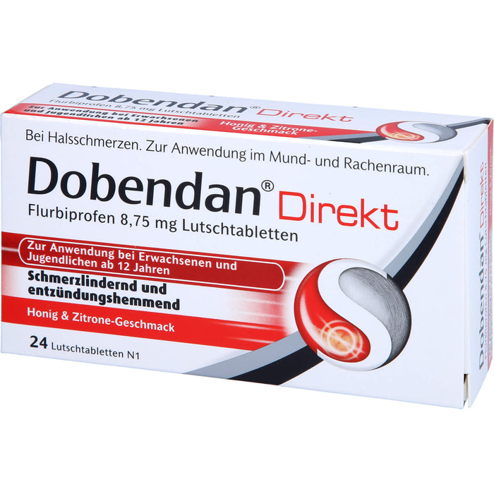 DOBENDAN Direkt Lutschtabletten bei starken Halsschmerzen & Schluckbeschwerden, 24 pcs. Tablets