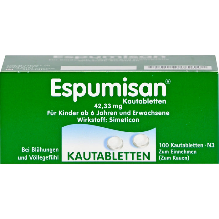 Espumisan Kautabletten bei Blähungen und Völlegefühl, 100 St. Tabletten