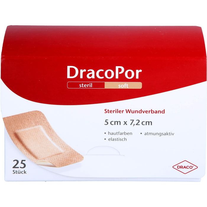 DracoPor 7,2 cm x 5 cm hautfarben soft steriler Wundverband, 25 pcs. Wound dressings