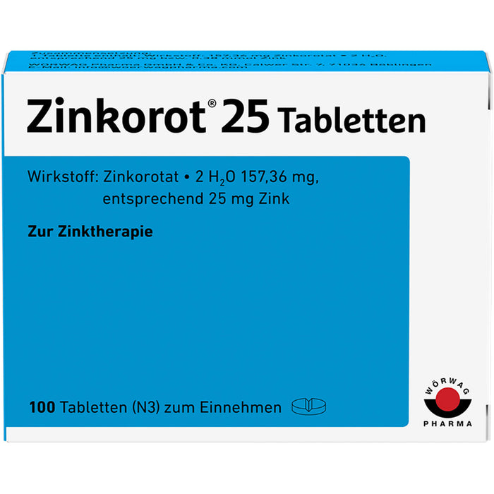 Zinkorot 25 Tabletten, 100 pc Tablettes