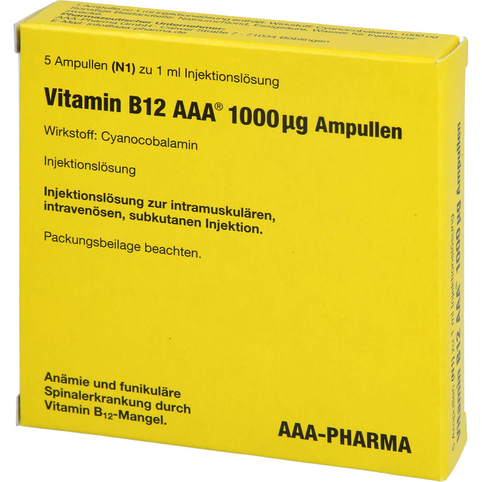 Vitamin B12 AAA 1000 µg Ampullen, 5 ml Solution