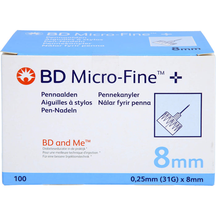 BD MICRO FINE+ 8 mm Nadeln 0,25x8 mm, 100 St KAN