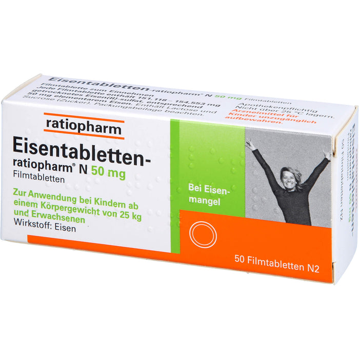 Eisentabletten-ratiopharm N 50 mg Filmtabletten, 50 pcs. Tablets