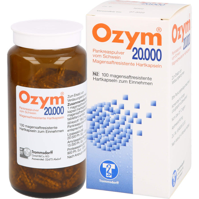 Ozym 20.000, magensaftresistente Hartkaps., 100 pcs. Capsules