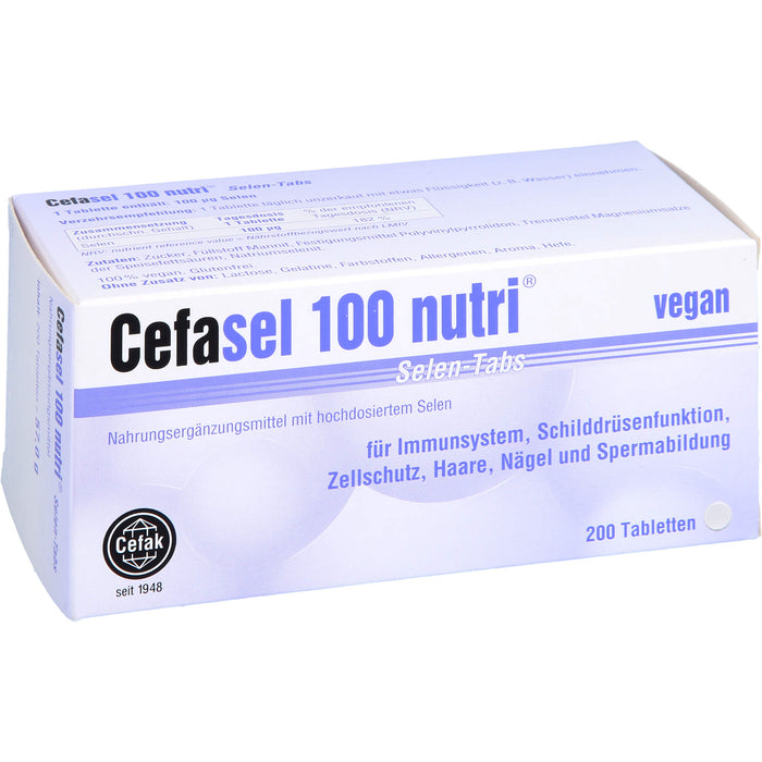 Cefasel 100 nutri Selen-Tabs, 200 pc Tablettes