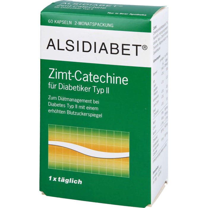 ALSIDIABET Zimt-Catechine für Diabetiker Typ II, 60 pc Capsules