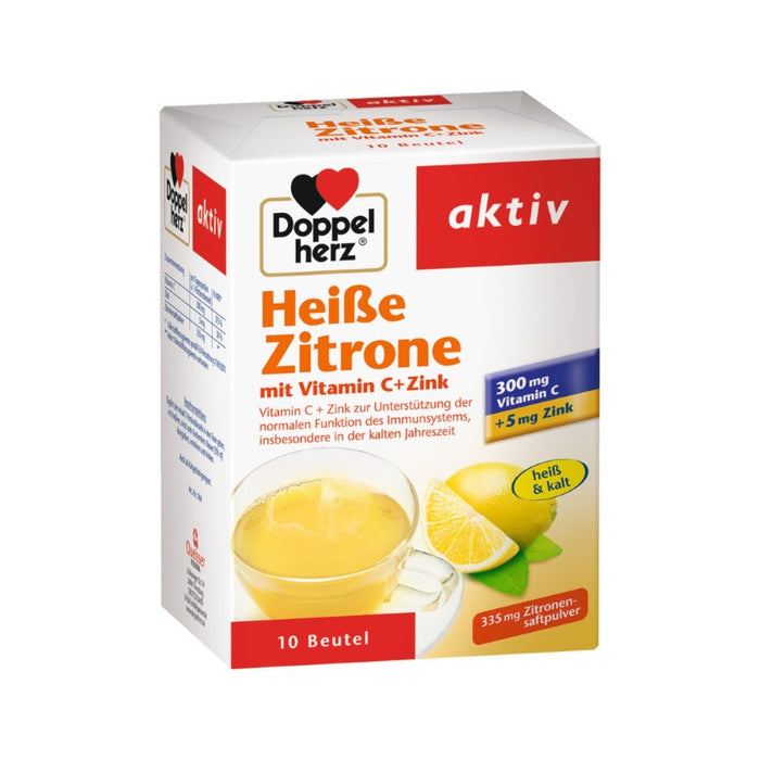 Doppelherz Heiße Zitrone Vitamin C + Zink, 10 St. Beutel