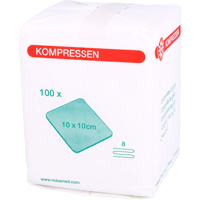 NOBAMED Mullkompressen 10 x 10 cm unsteril 8-fach, 100 pcs. Compresses