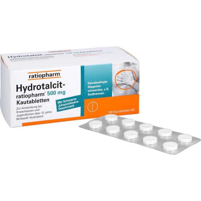 Hydrotalcit-ratiopharm 500 mg Kautabletten, 100 pcs. Tablets