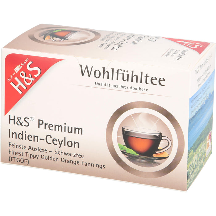 H&S Premium Indien-Ceylon Wohlfühltee ergovit, 20 pc Sac filtrant