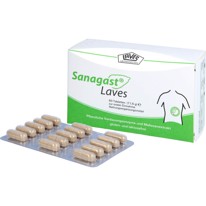 Sanagast Laves Tabletten zur Unterstützung einer gesunden Eiweißverdauung, 60 pc Tablettes