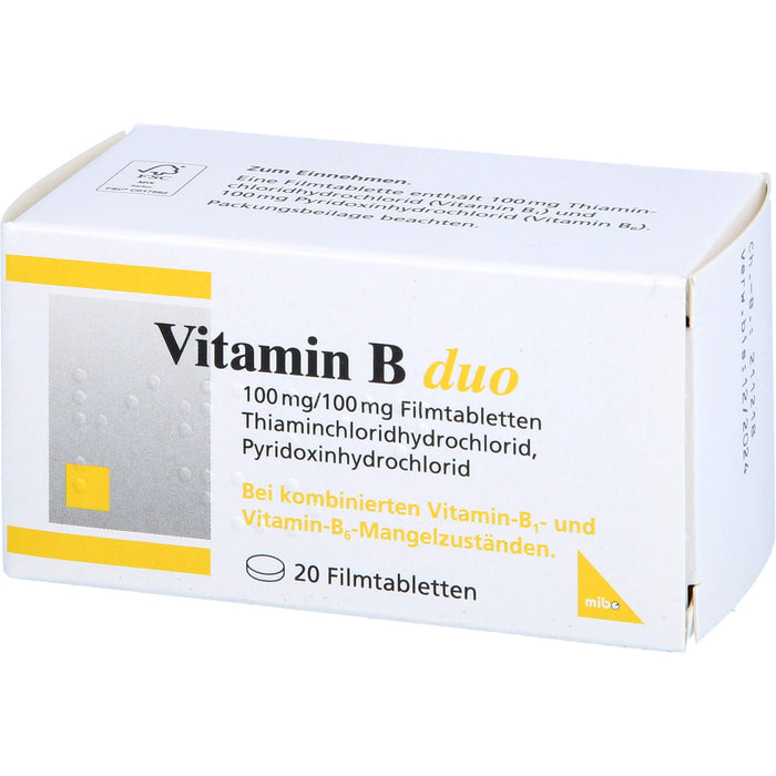 mibe Vitamin B duo Filmtabletten, 20 pc Tablettes