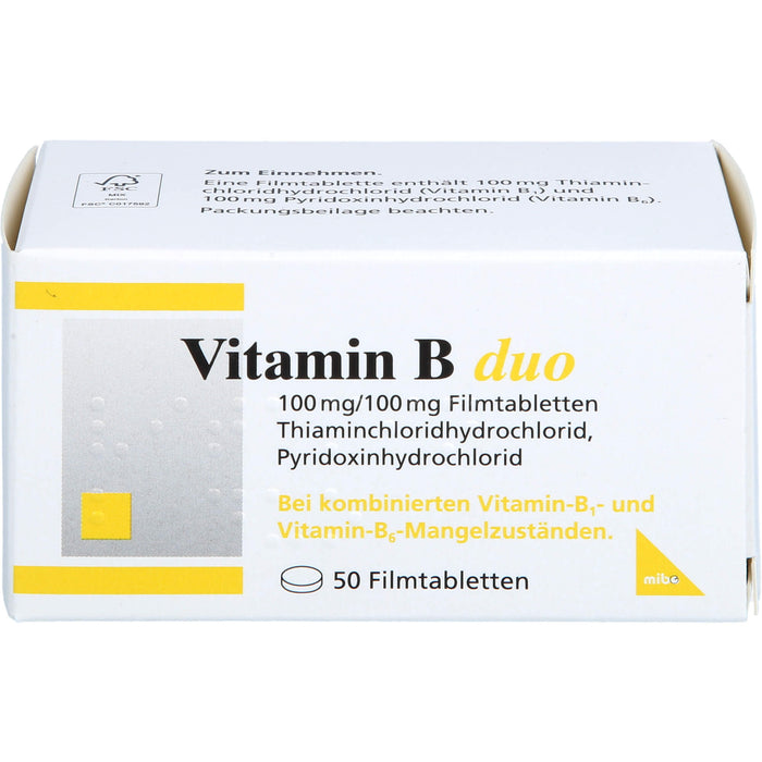 Mibe Vitamin B duo Filmtabletten, 50 pcs. Tablets