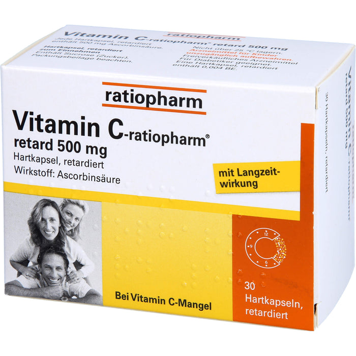 Vitamin C-ratiopharm retard 500 mg Hartkapseln, 30 pc Capsules