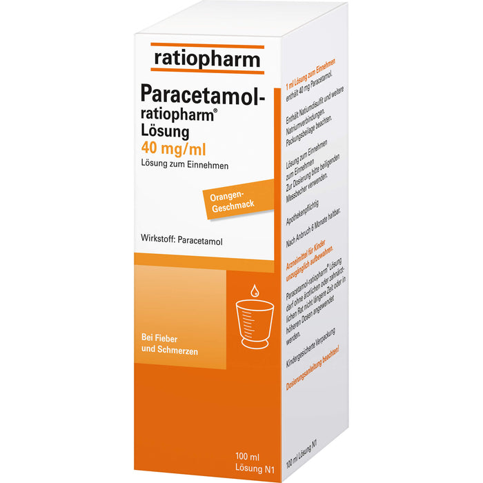 Paracetamol-ratiopharm Lösung 40 mg/ml bei Fieber, 100 ml Solution