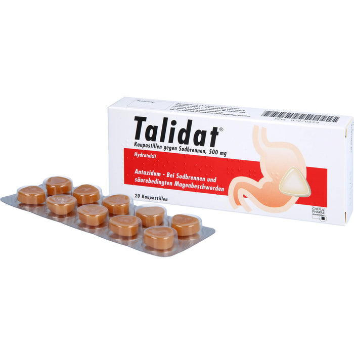 Talidat Kaupastillen gegen Sodbrennen, 500 mg, 20 St PAS