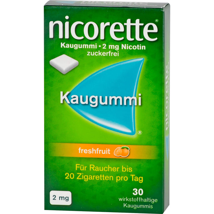 Nicorette 2 mg Freshfruit Gerke Kaugummi, 30 pc Gomme à mâcher