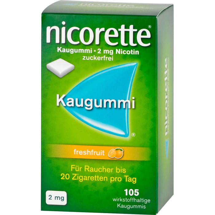 nicorette Kaugummi freshfruit 2 mg Reimport Pharma Gerke, 105 pcs. Chewing gum