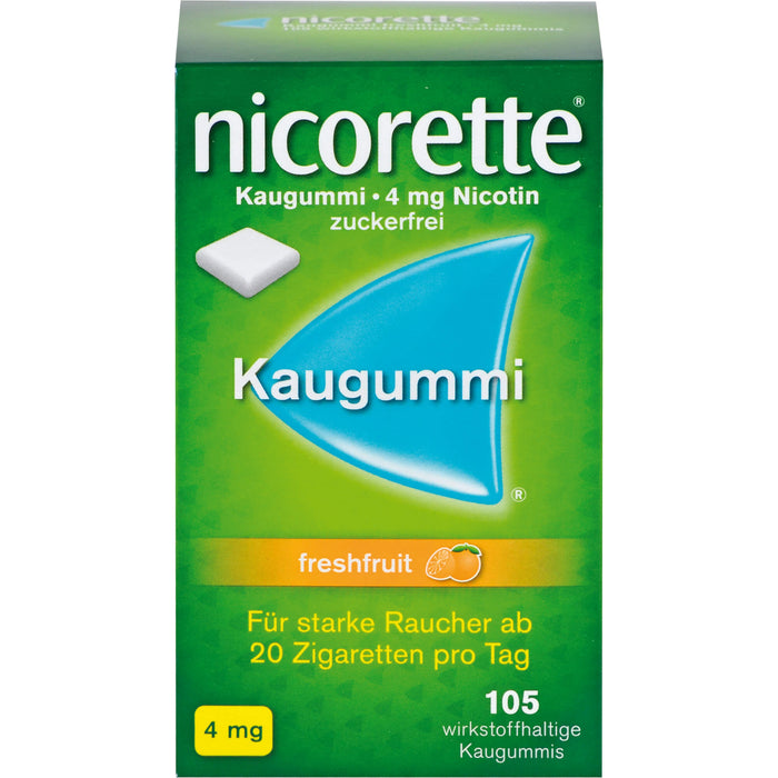 nicorette Kaugummi 4 mg freshfruit zur Raucherentwöhnung Reimport Pharma Gerke, 105 pcs. Chewing gum