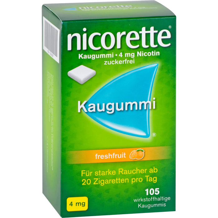 nicorette Kaugummi 4 mg freshfruit zur Raucherentwöhnung Reimport Pharma Gerke, 105 pcs. Chewing gum