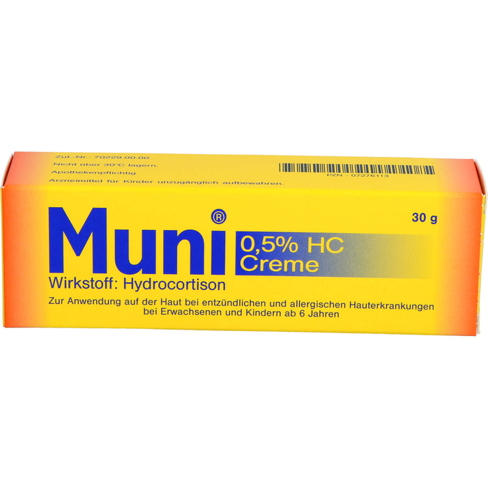 Muni 0,5% HC Creme bei entzündlichen und allergischen Hauterkrankungen, 30 g Cream