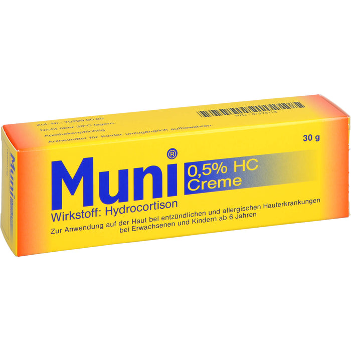 Muni 0,5% HC Creme bei entzündlichen und allergischen Hauterkrankungen, 30 g Creme