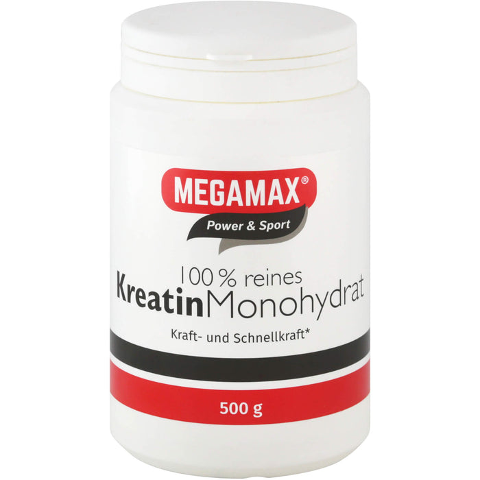 MEGAMAX Power & Sport 100 % reines Kreatin Monohydrat Pulver, 500 g Powder