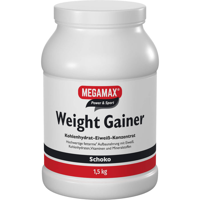 MEGAMAX Power & Sport Weight Gainer Pulver Schoko-Geschmack, 1500 g Powder