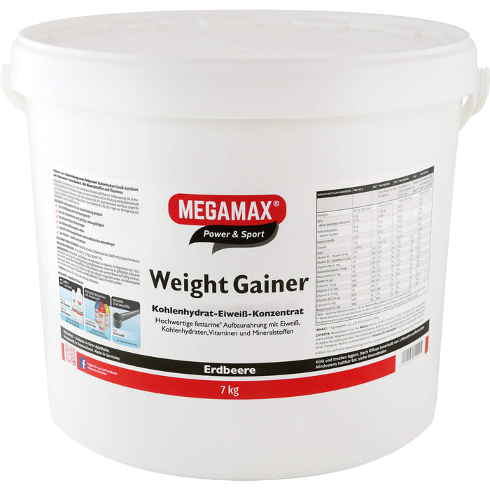 MEGAMAX Power & Sport Weight Gainer Pulver Erdbeer-Geschmack, 7 g Powder