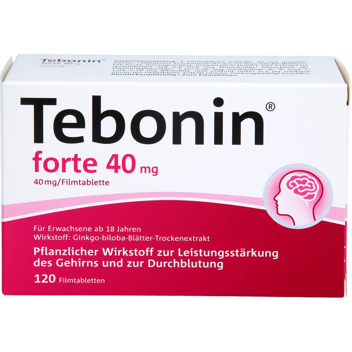 Tebonin forte 40 mg Filmtabletten zur Leistungsstärkung des Gehirns und zur Durchblutung, 120 St. Tabletten