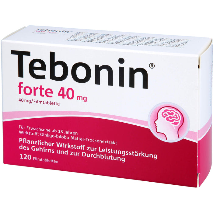 Tebonin forte 40 mg Filmtabletten zur Leistungsstärkung des Gehirns und zur Durchblutung, 120 pcs. Tablets