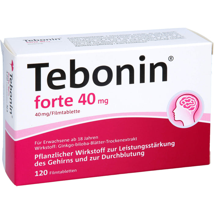 Tebonin forte 40 mg Filmtabletten zur Leistungsstärkung des Gehirns und zur Durchblutung, 120 pcs. Tablets