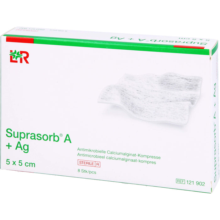 Suprasorb A + Ag Calciumalginat-Kompresse, 8 St KOM