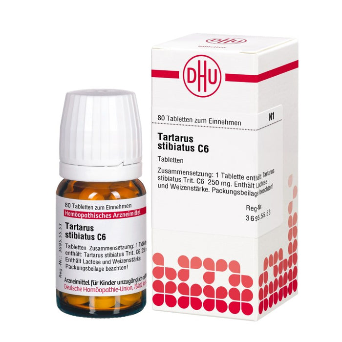 Tartarus stibiatus C6 DHU Tabletten, 80 St. Tabletten