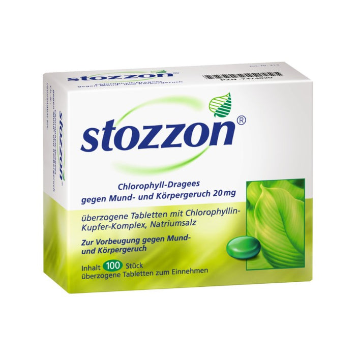 stozzon Chlorophyll-Dragees gegen Mund- und Körpergeruch, 100 St. Tabletten