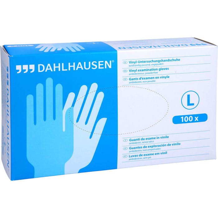 DAHLHAUSEN Vinyl-Handschuhe ungepudert Gr. L, 100 pc Gants