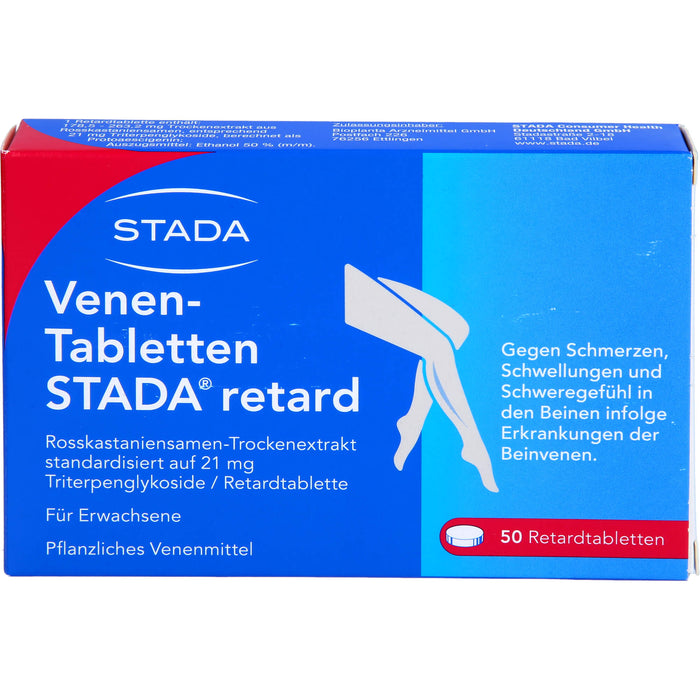 STADA Venen-Tabletten retard gegen Schmerzen, Schwellungen und Schweregefühl in den Beinen, 50 pc Tablettes