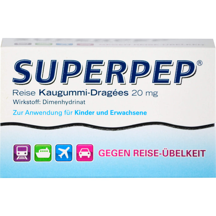 SUPERPEP Reise Kaugummi-Dragees, 20 pc Gomme à mâcher