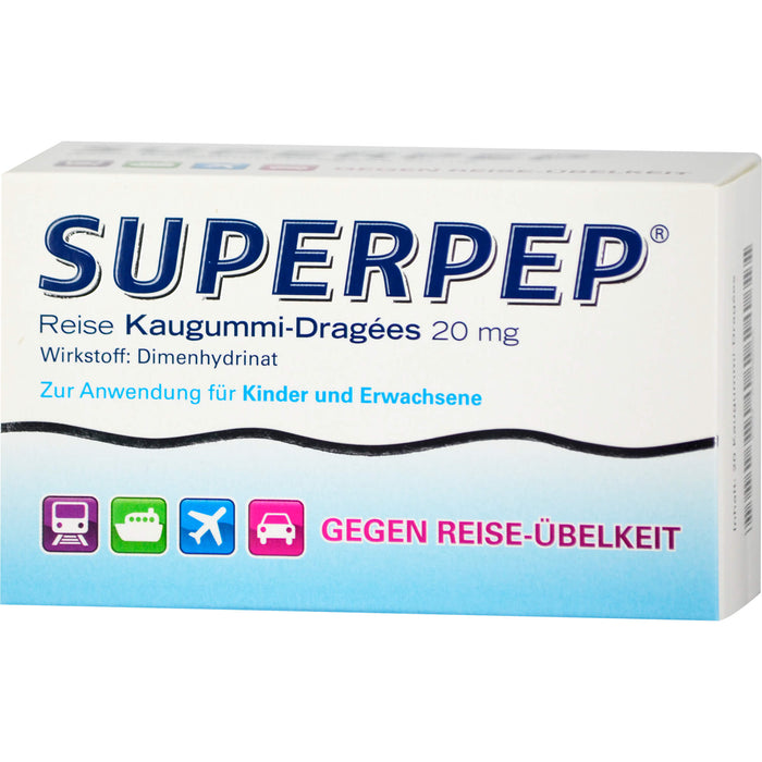 SUPERPEP Reise Kaugummi-Dragees, 20 pc Gomme à mâcher