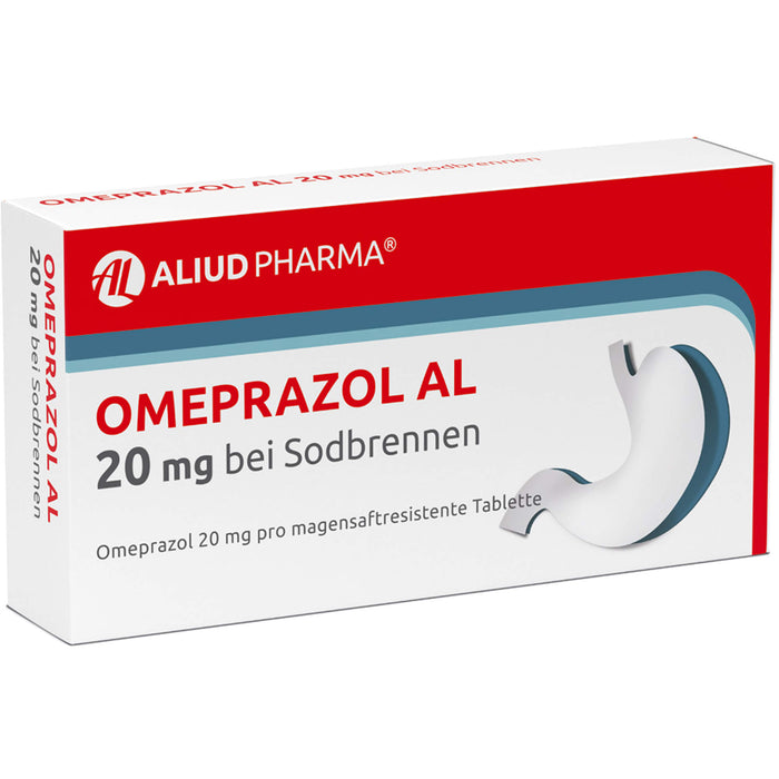 Omeprazol AL 20 mg Tabletten bei Sodbrennen, 7 pcs. Tablets