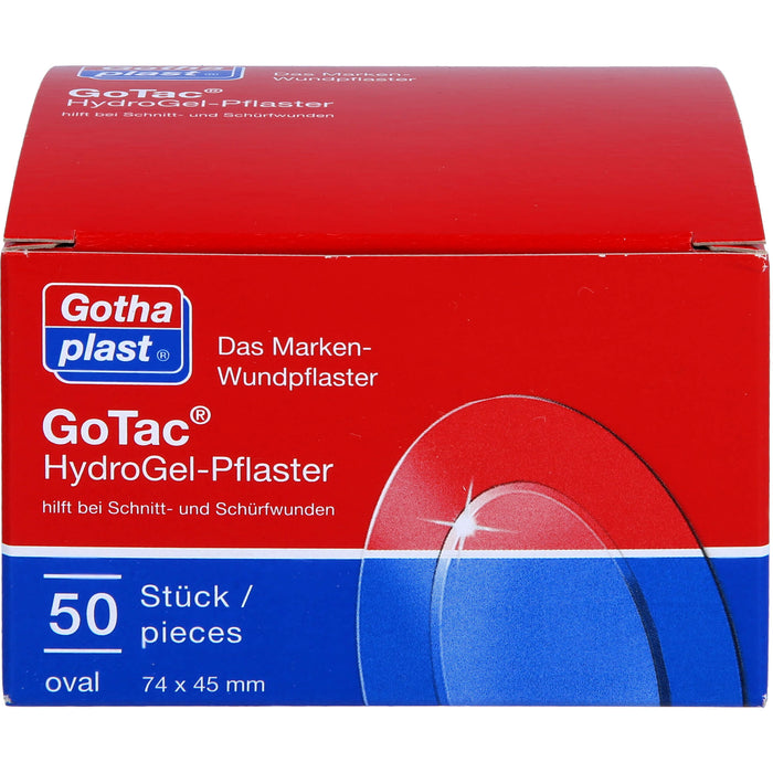 GoTac Hydro Gel-Pflaster 74x45 mm oval, 50 St. Pflaster