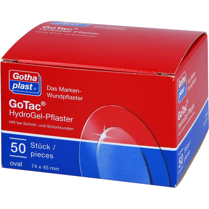 GoTac Hydro Gel-Pflaster 74x45 mm oval, 50 St. Pflaster